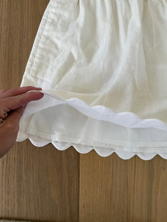 J Crew white Scalloped Mini Skirt linen Cotton blend - Picture 4 of 5